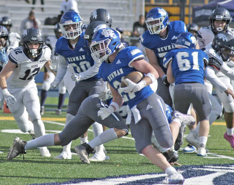 Newman Running Back Briar Ivey runs the ball Saturday afternoon. Newman defeated Chicago Hope 50-22 in Class 1A 1st round football at Sterling High School on Saturday, November 2, 2024.