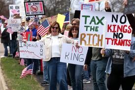Hundreds march in DeKalb to declare “No kings” at anti-Trump protest