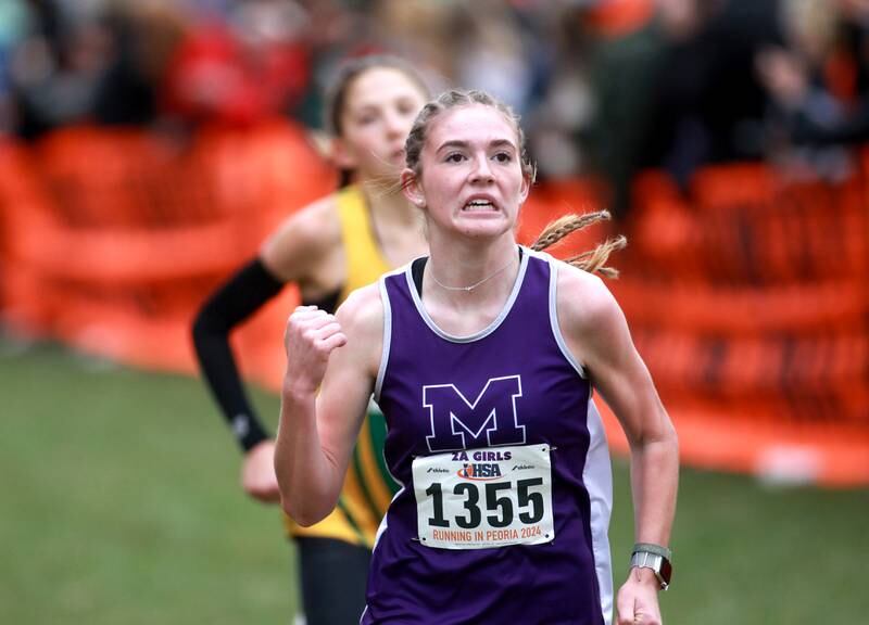 Manteno's Klarke Goranson competes in the Class 2A State Cross Country Championships on Saturday, Nov. 9, 2024 at Detweiller Park in Peoria.
