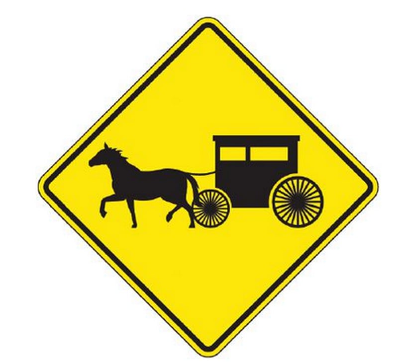 Amish buggy road sign