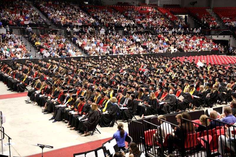 Batavia High School graduates are seated during the school’s 2023 commencement ceremony at Northern Illinois University in DeKalb on Wednesday, May 24, 2023.