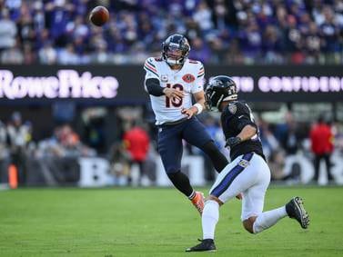 Why did the Chicago Bears have another inconsistent offensive showing in loss to Ravens?