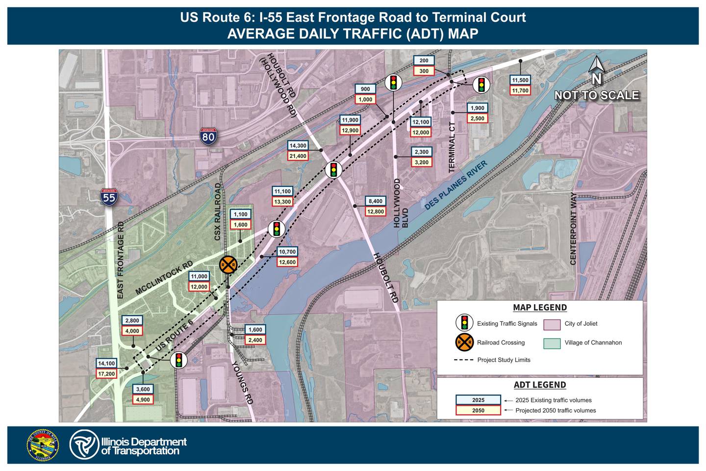 Traffic on US Route 6 between East Frontage Road in Channahon and Terminal Court in Joliet has already increased since the last study was done in the 1990s, and IDOT expects traffic to increase even more by 2050.