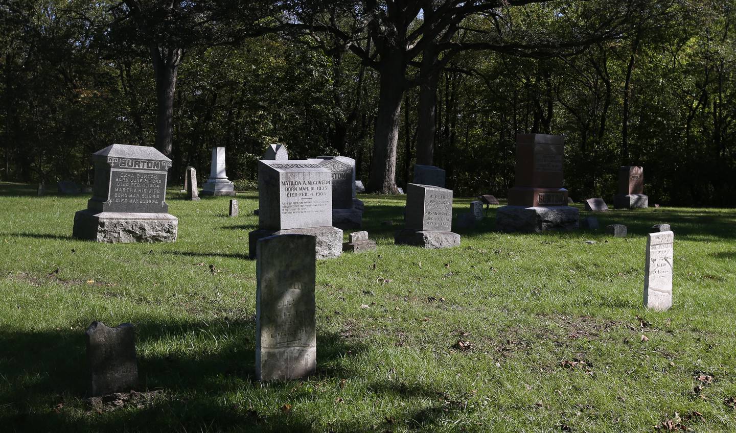 A view of Moon Point Cemetery on Tuesday, Oct. 10, 2023 near Streator. The cemetery is older than the Civil War. It began as a family cemetery for Jacob Moon and his family in the 1830's. It's one of the most haunted cemeteries in the state. The cemetery is closed to visitors at night.