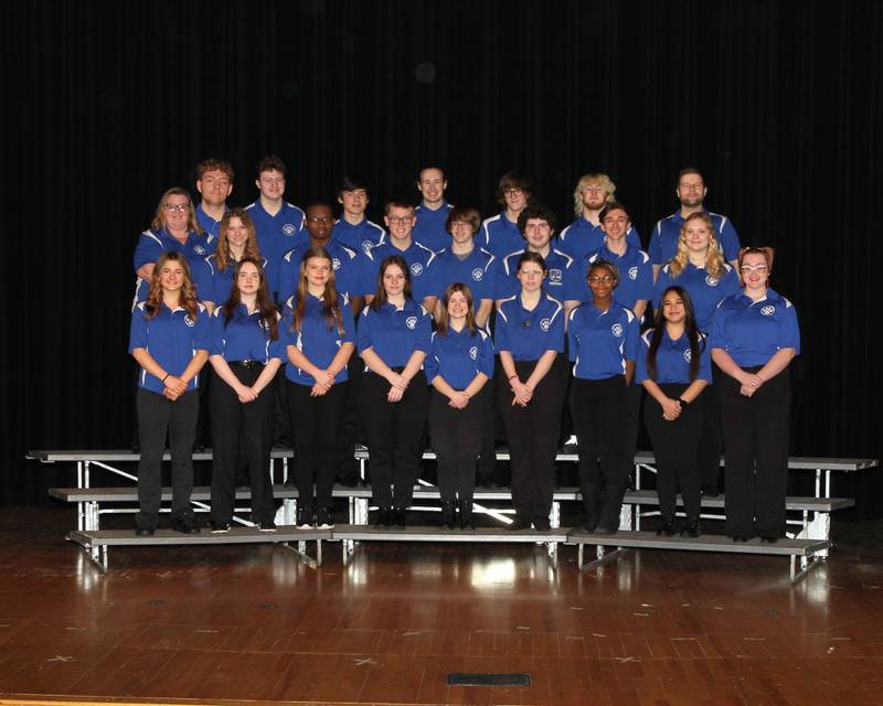 Princeton High School's varsity and JV scholastic bowl team members for 2023-24 are (bottom row ,from left to right) Lydia Hardy, Tessa Carlson, Sydney Scully, Elin Workman, Mo Franklin, Isabella Simmering, Onnestee Adams, Arianne Tirao and Brennan Roden; (middle row) assistant coach Wendy Fredrickson, Hannah Claiborne, Christian Butler, Landon Davis, Jackson Drozda, Mason Malo, Maximus Wilborn and Kambri Fisher; and (back row) Michael Smith, Ely Mehlbrech, Tim Lewis, Gavin Pinter, Nolan Anderson, Ian Morris and head coach Brody Anderson. Not pictured: Phillip Goodale and Clayton Rokosz.