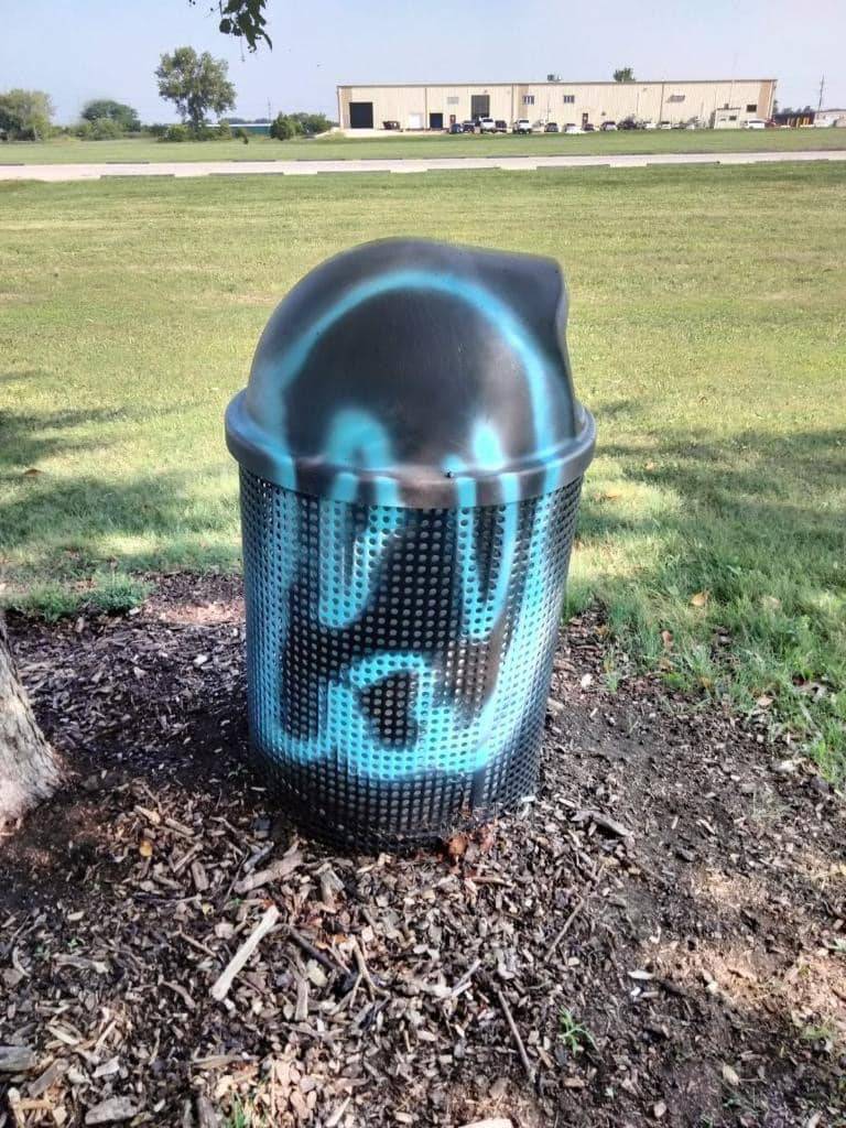 Vandalism was reported on Thursday, Aug.  24, 2023, to buildings, garbage cans, and playground equipment at Milky Way Park, 300 Lawrence Road, Harvard. Police say video caught a suspect in that case.