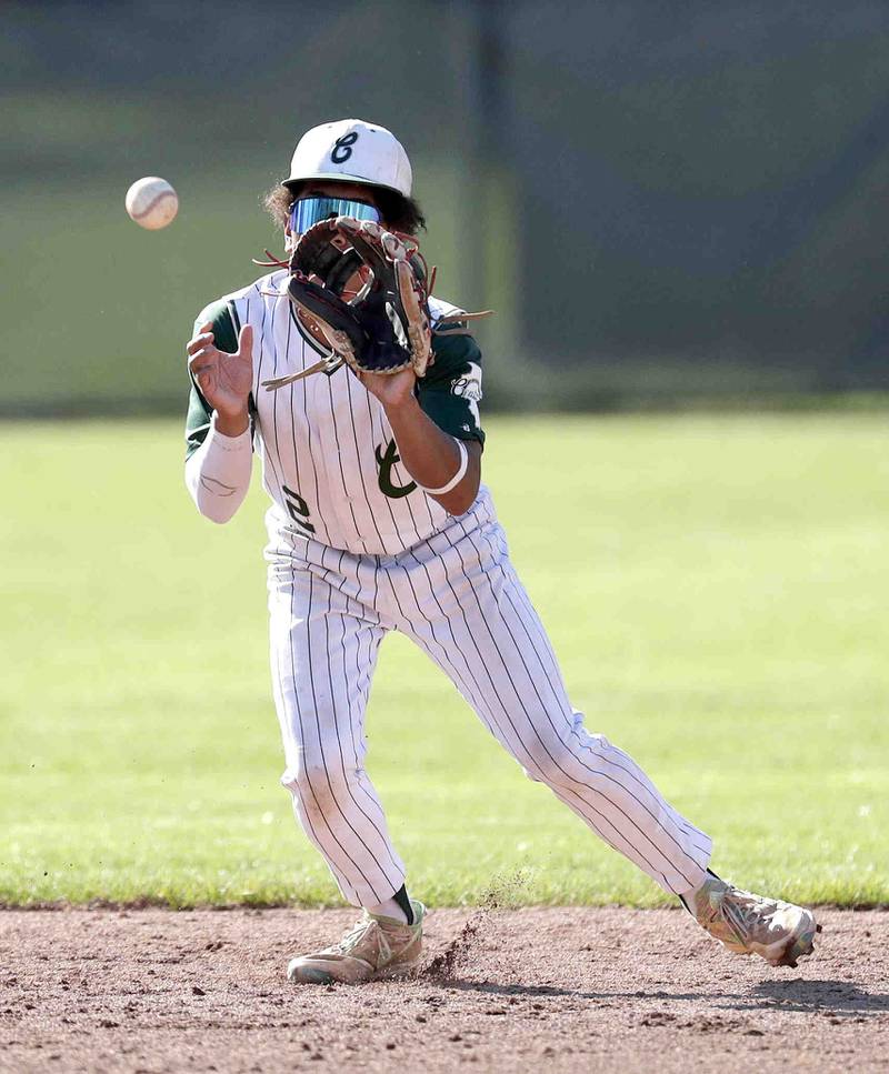 Grayslake Central's Ralph DeLeon picks up a ground ball during the IHSA Class 3A sectional semifinals, Thursday, June 2, 2022 in Grayslake.