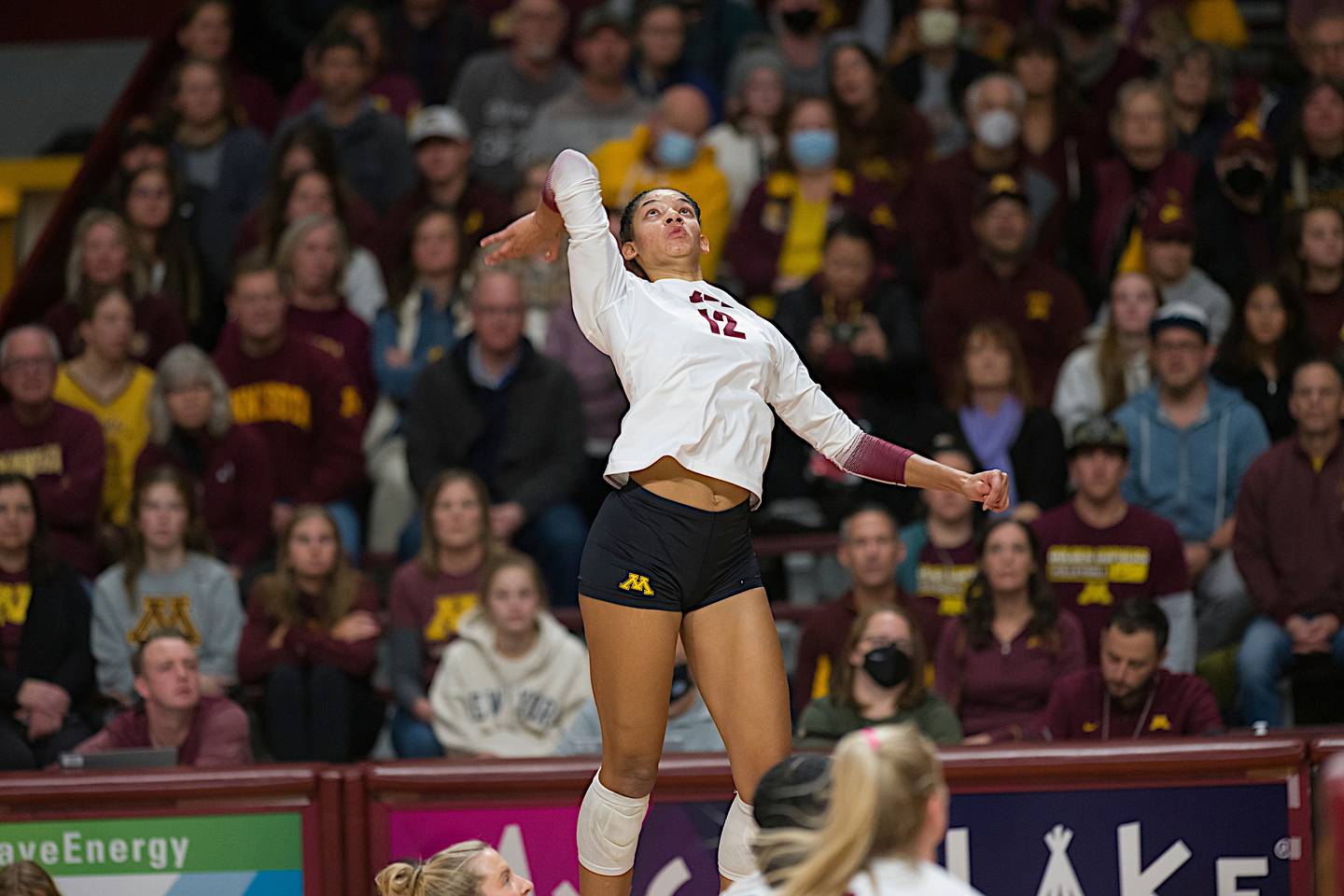 Taylor Landfair led the Big 10 this season in points (4.99) and kills (4.43) per set.