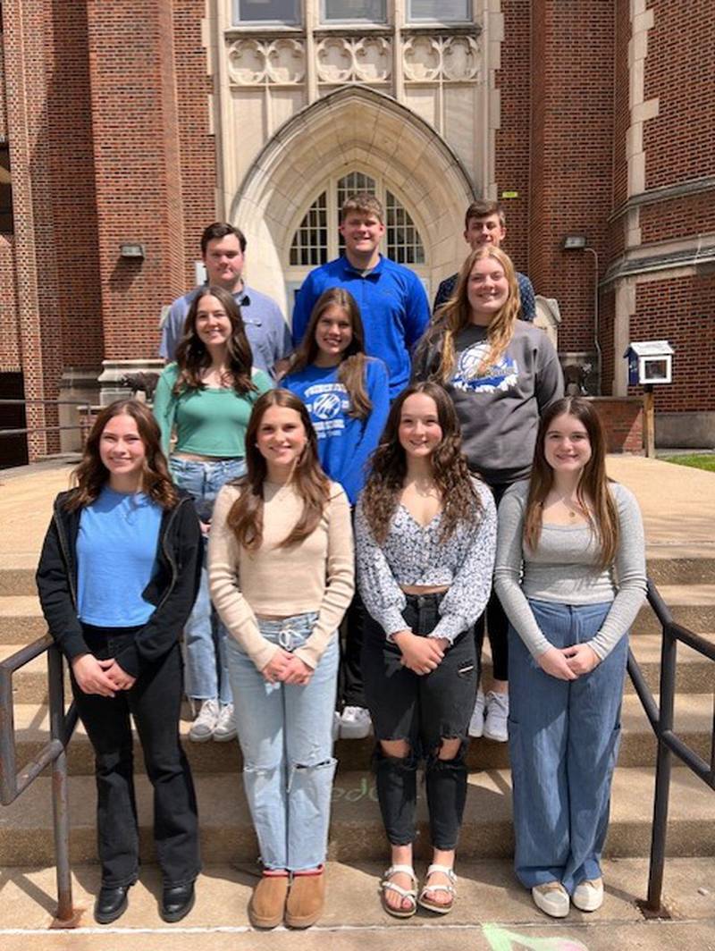 Princeton High School has announced its Top Ten students for the Class of 2024. They are (front row, from left) Jadah Shipley (salutatorian), Caitlin Meyer (valedictorian), Kelsea Mongan, Ellie Welte (valedictorian); and second row Morgan Bartkiewicz, Abigail Brown (valedictorian) , Morgan Foes (valedictorian); and back row Caleb Novak, Bennett Williams (valedictorian) and Tyson Phillips.