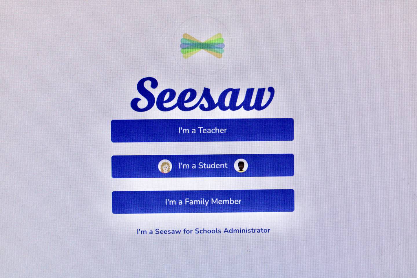 An image of the Seesaw login page as seen on a desktop computer browser. The school-parent-student messaging portal experienced a "credential stuffing" attack on Sept. 13. Sterling Public Schools and Dixon Public Schools disabled access to the app this week until the issue was resolved.