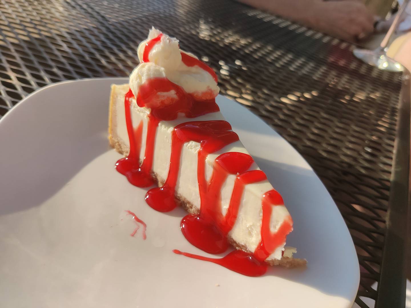 A slice of cheesecake at Pal Joey's in downtown Batavia.