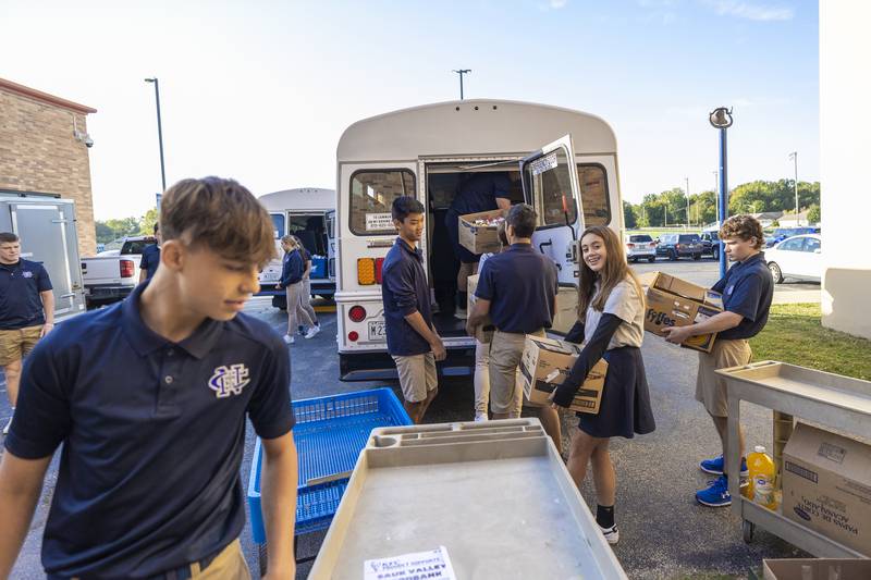 The food drive was a combined effort between Newman, Sterling and Rock Falls schools along with banks and businesses.