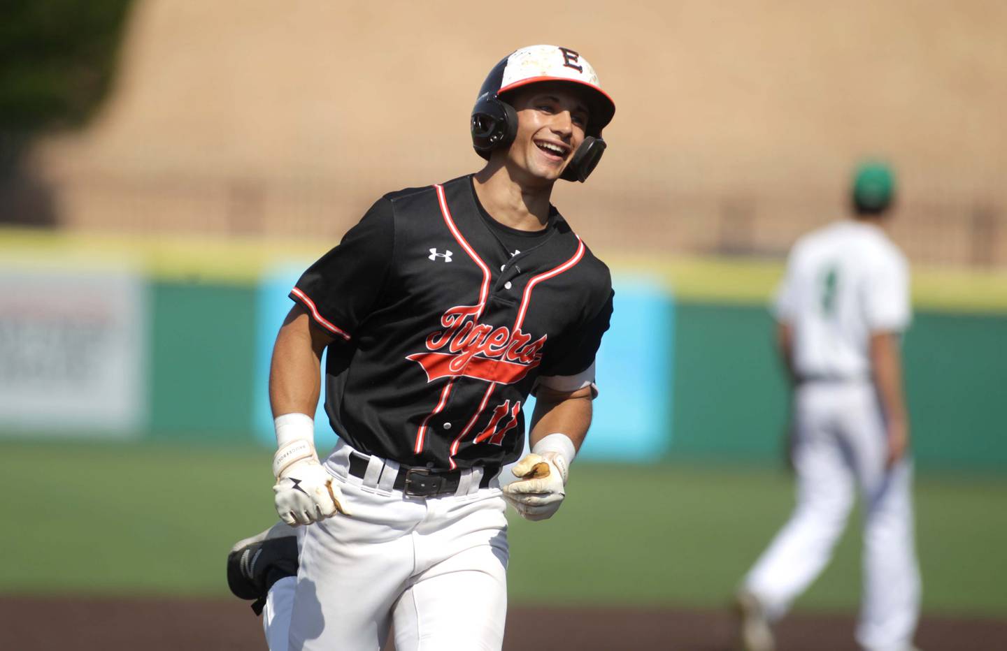 Edwardsville’s Kayden Jennings runs past third base to home during a Class 4A state semifinal game against York at Duly Health and Care Field in Joliet on Friday, June 9, 2023.