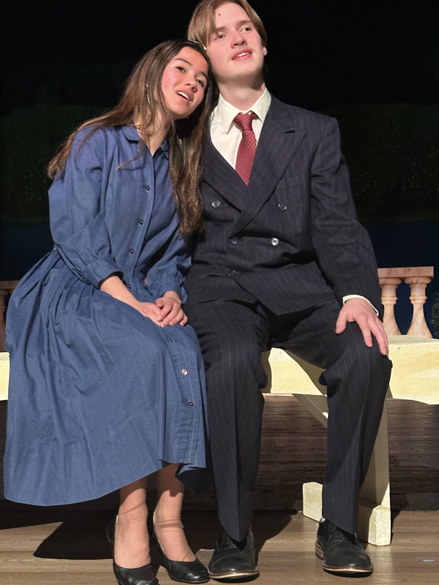 Faith Ragan (left) as Maria sings with Liam Eber, who plays Captain Von Trapp.