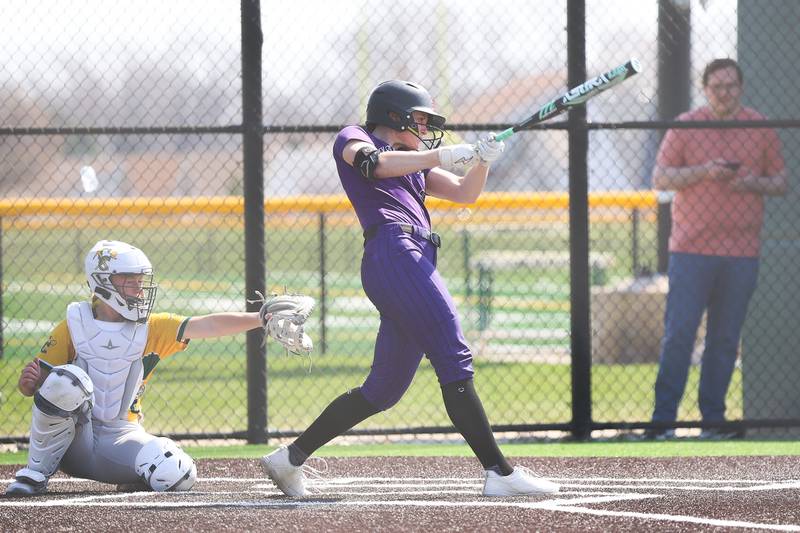 Wilmington’s Molly Southhall connects against Coal City on Monday, March 30, 2026 in Coal City.