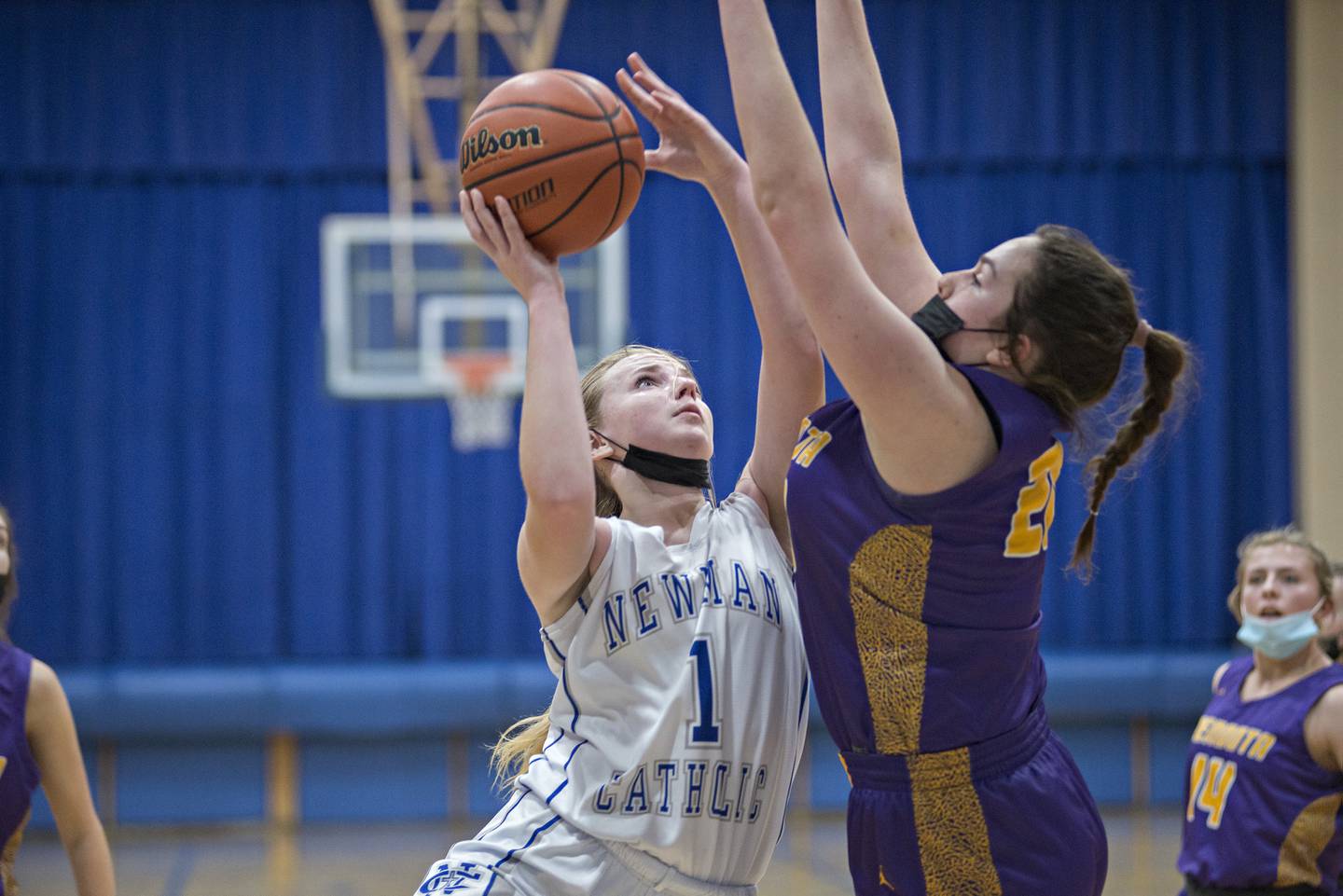 Newman's Jess Johns puts up a shot against Mendota Thursday, Jan. 27, 2022.