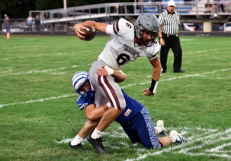 Rockridge quarterback Cullen Schwigen proved to be a handful for Princeton Friday night at Bryant Field.