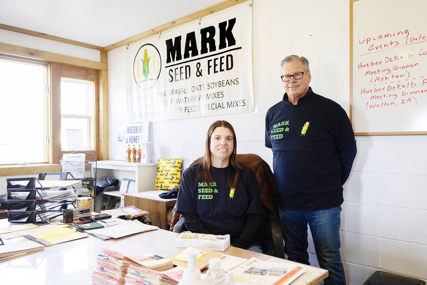 Mark Maidak and Stephanie Armstrong run the business at Mark Seed and Feed.