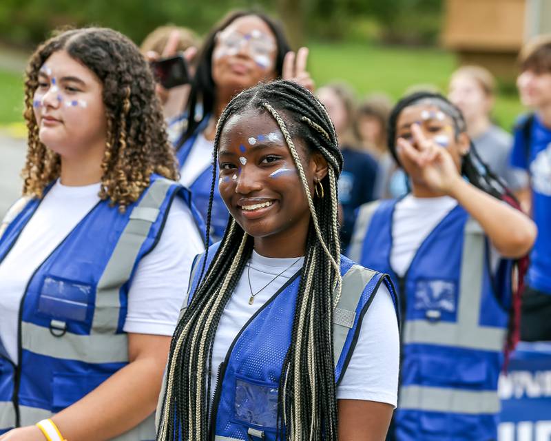 Students marching in the Downers Grove South Homecoming Parade. Sept 28, 2024 in Downers Grove.