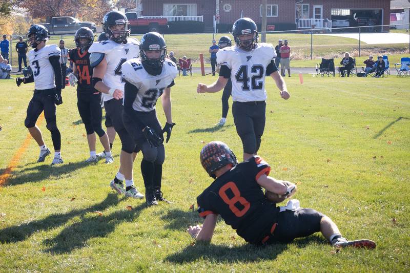 Millledgeville's Conner Nye gets the two point conversion Saturday, October 29th in the Missiles first round playoff game against the West Prairie Cyclones.