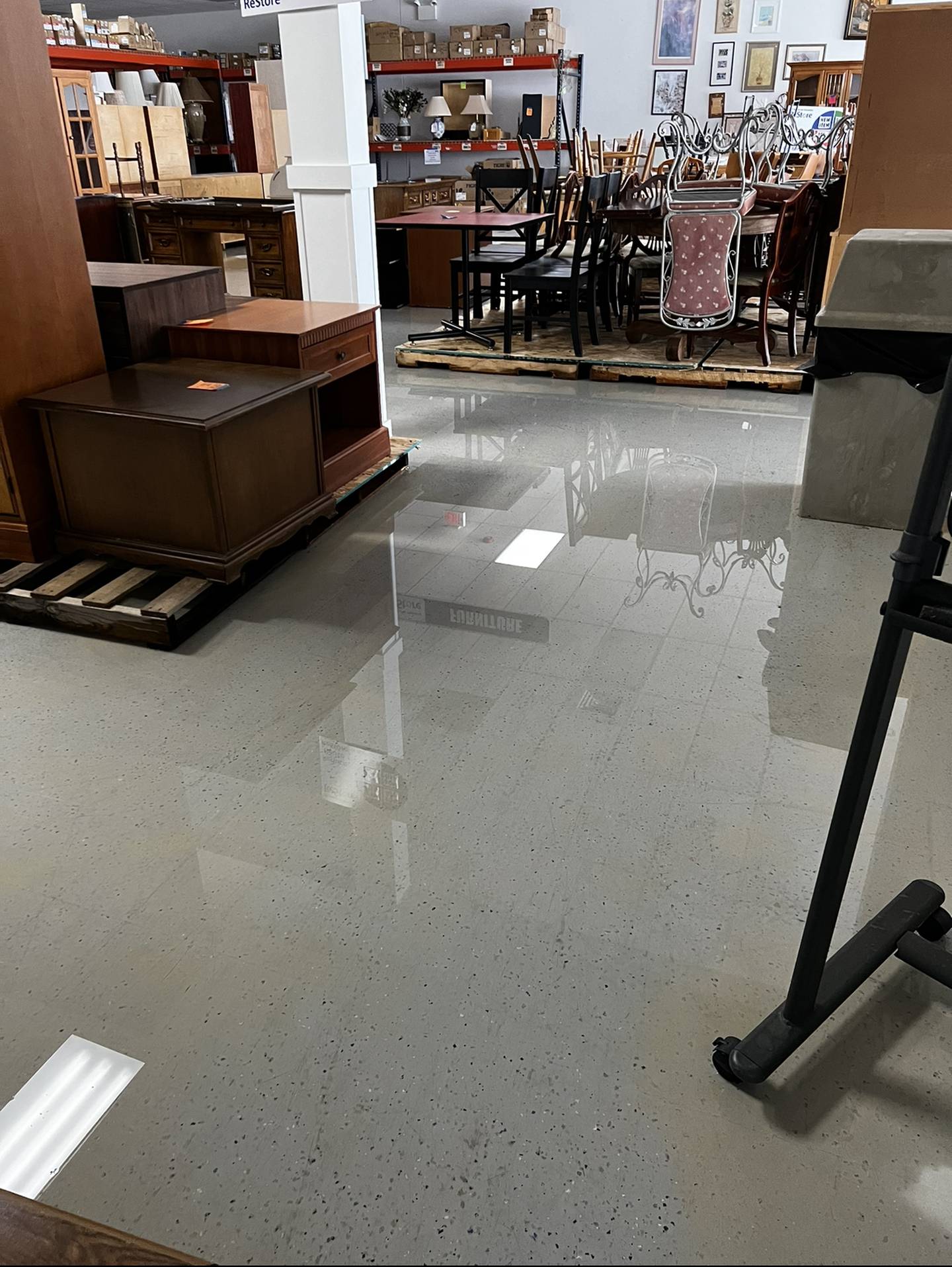 Flooding at Habitat for Humanity's ReStore on Tuesday, Nov. 15, 2022, in Woodstock. The store is closed until further notice due to flooding from a main break.