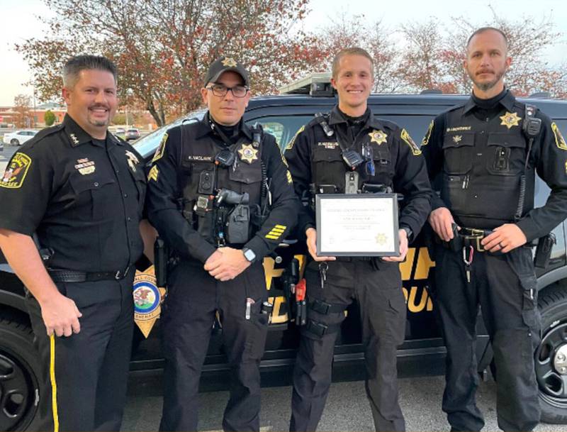 Pictured from left are Undersheriff Richardson, Sergeant Vaclavik, Deputy Markusic and Sergeant Lechowicz.