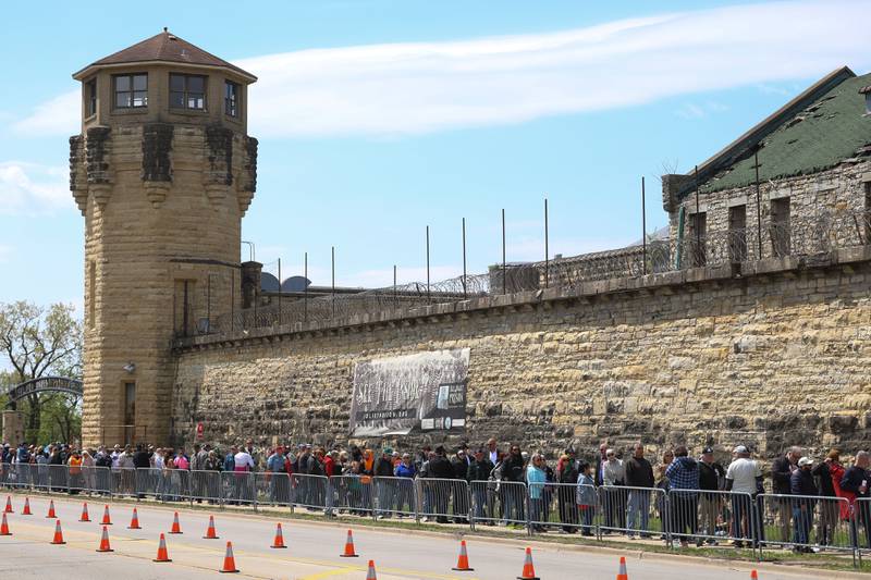 Thousand of fans line up for the Joliet Slammers preseason game at the Old Joliet Prison on Thursday, April 29, 2026 in Joliet.