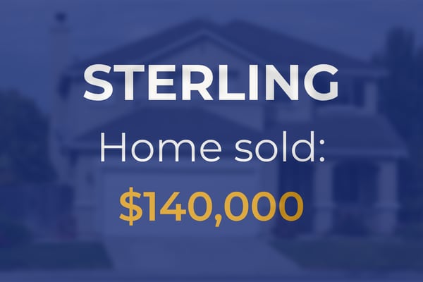 Sale closed in Sterling: $140,000 for a single-family home