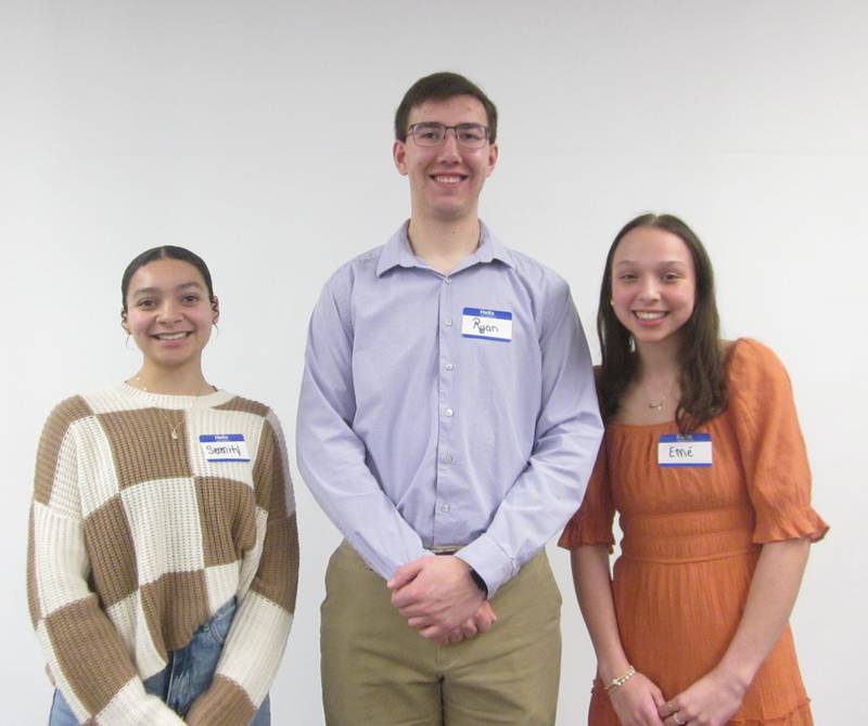 The Chief Senachwine Chapter of the National Society of the Daughters of the American Revolution honored students from area high schools as Good Citizens (from left) Serenity Diaz of Midland, Ryan Carlson of Henry-Senachwine and Amelia Bouxsein of Putnam County during its Friday, March 7, 2025, meeting. Students were selected by their schools based on the qualities of leadership, service, dependability and patriotism.