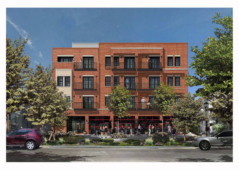 A rendering of the new renovations of the former Fire Station One, originally occupied by the Huntley Fire Protection District. Huntley Trustees Thursday, March 10, 2022, approved a final plan for the development, which officials expect to be about $5 million in upgrades.