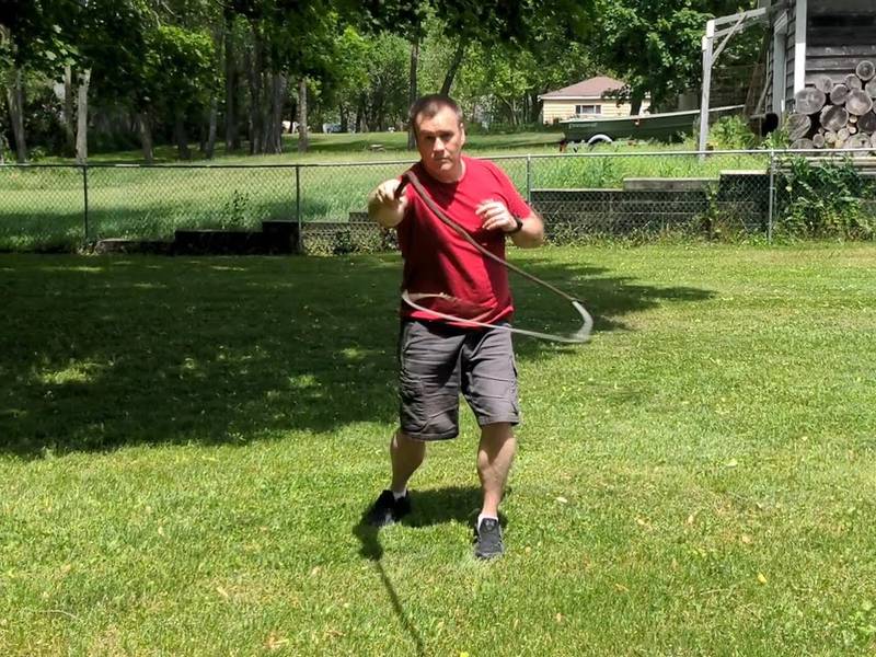 John Cantin of the Midwest Whip Association practices with one of his whips. The Crystal Lake man helped found the association which holds regular meetings at area parks.