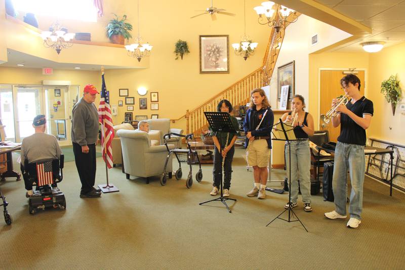 McHenry High School students perform patriotic songs for Heritage Woods of McHenry residents during a Flag Day ceremony on June 14, 2025.