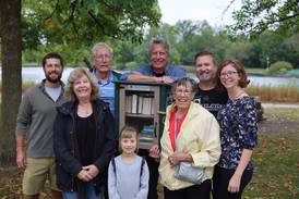 Family celebrates grandparents’ 90th birthdays with installation of Little Free Library at Downers Grove park