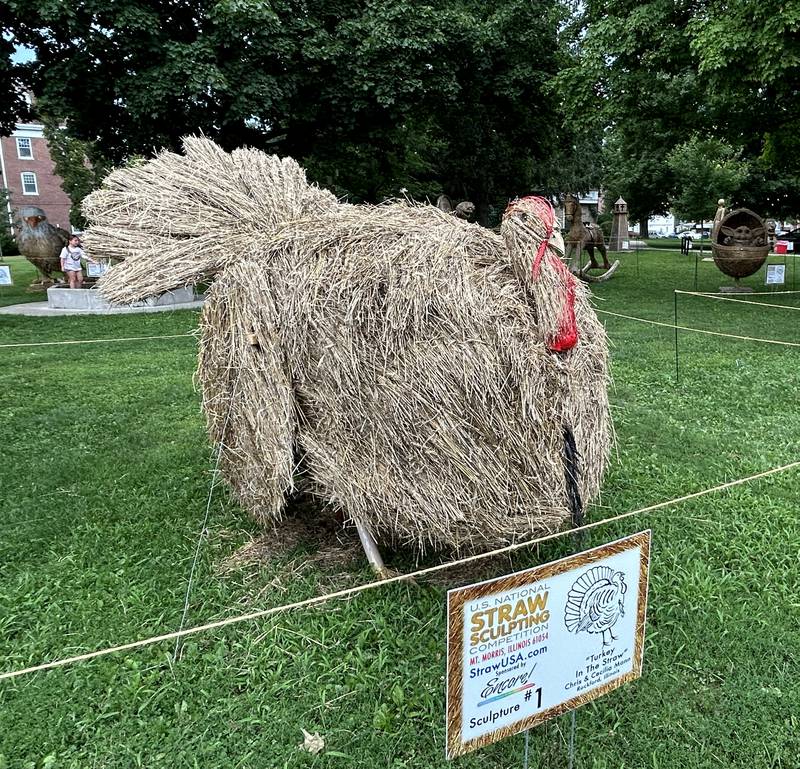 “Turkey in the Straw" was one of the sculptures at the 2025 U.S. National Straw Sculpting Competition in Mt. Morris. It was created by Chris and Cecilia Mann of Rockford.