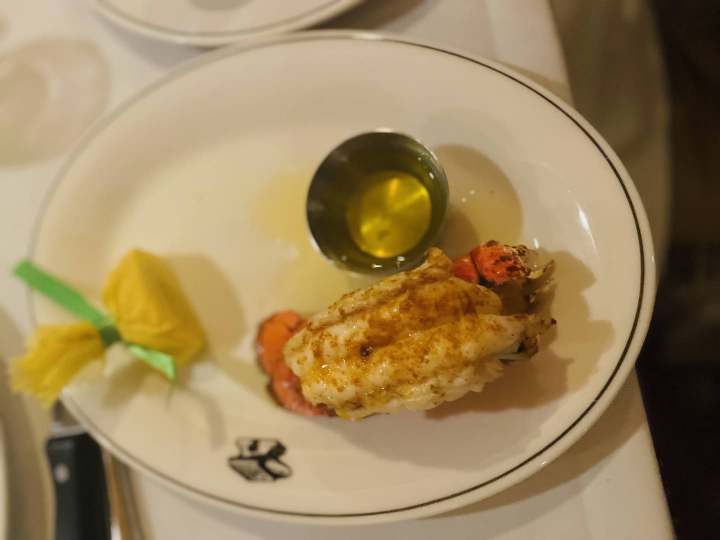 The Anvil Club in East Dundee. 6 oz. cold water lobster tail with melted butter and lemon.