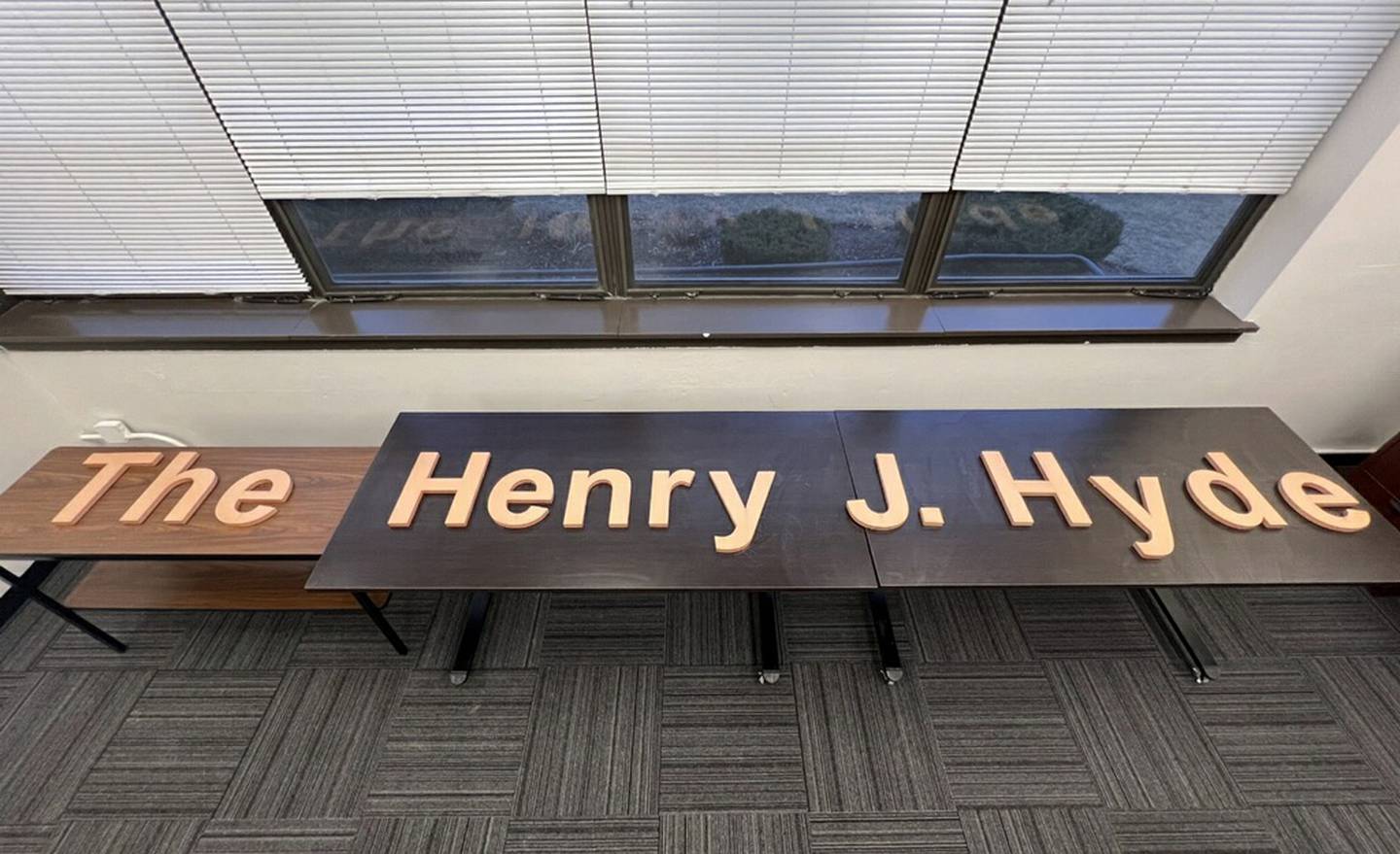 DuPage county gave the Addison Township the Henry Hyde  letters after they were removed from the courthouse building.