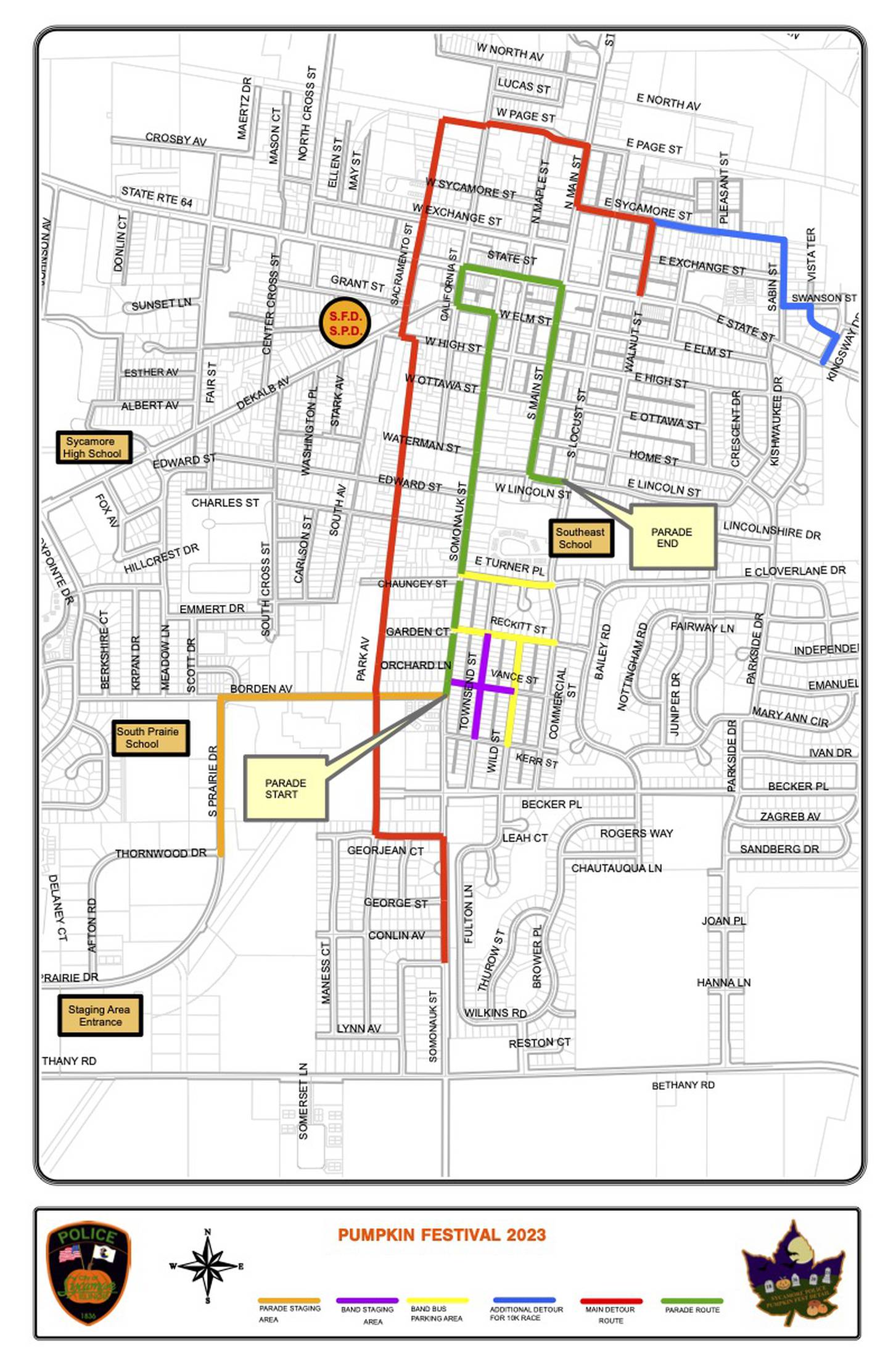 Sycamore Pumpkin Festival 2023 parade route Shaw Local