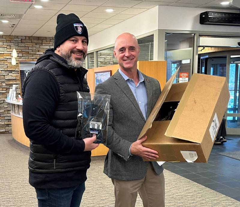 Lace ‘Em Up NFP, run by Marco Eufrasio of Glen Ellyn, donated 25 winter hats to male cancer patients undergoing treatment at Endeavor Health Edward Hospital during the cold winter months.