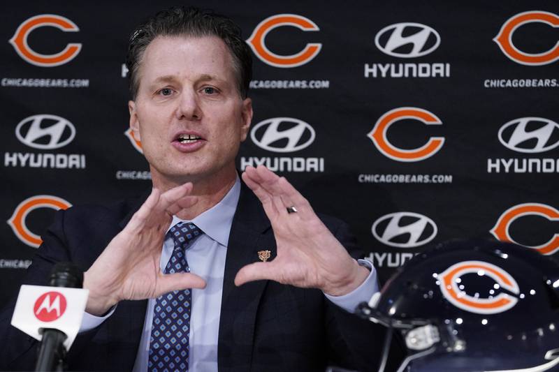 Chicago Bears head coach Matt Eberflus speaks during a news conference, Monday, Jan. 31, 2022, at Halas Hall in Lake Forest.
