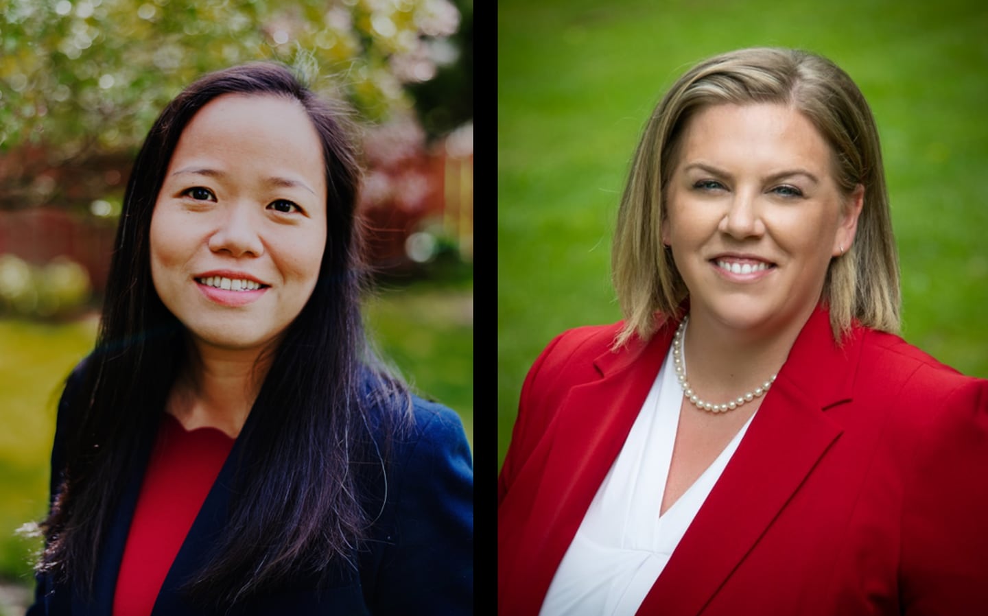 Democrat Linh Nguyen (left), and Republican Tasha Sims (right) are vying for the DeKalb County Clerk and Recorder's office in the Nov. 8, 2022 general election. (Photos provided by Linh Nguyen and Tasha Sims, respectively)