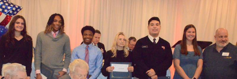 Brattin Civic Youth Award winners pose for a photo at the 54th annual Pearl Harbor Day memorial luncheon.