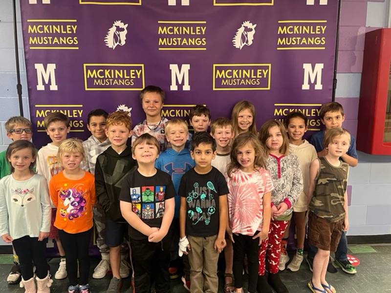 The McKinley Elementary Champions of the Charter for October 2022 are (Left to right, first row) Rowen S., Ekam B., Danie B.; (second row) Zoey R., Paris H., Leo S., Mason B., Andrew G., Kendall D., O’Siris A.
(third row) Tyler G., Brady W., Valmir B., Aarion P., Noah R., Grace W., Alexciena V. and Luke B.