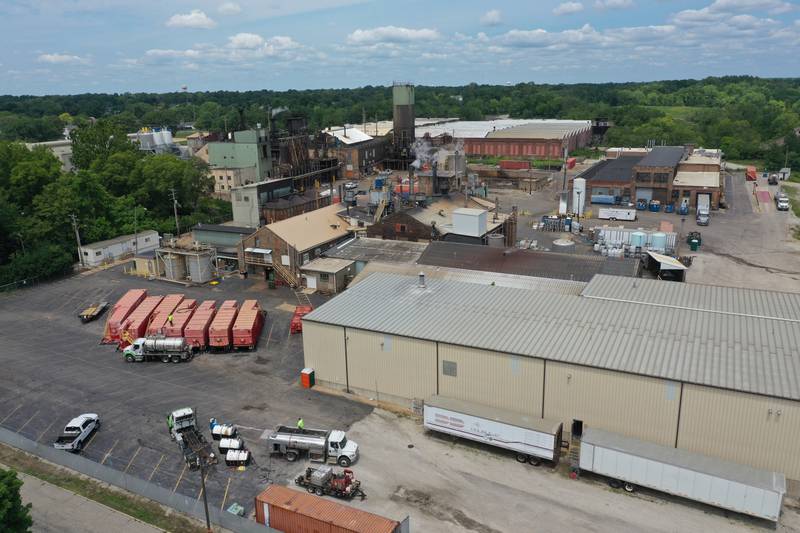 An aerial view of Carus Chemical on Tuesday, July 18, 2023 in La Salle.