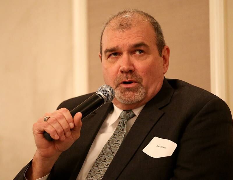 Joel Quiram mayor of Princeton, delivers a speech during the State of the Cities Luncheon hosted by the Illinois Valley Chamber of Commerce on Thursday, March 16, 2023 at Grand Bear Lodge in Utica.