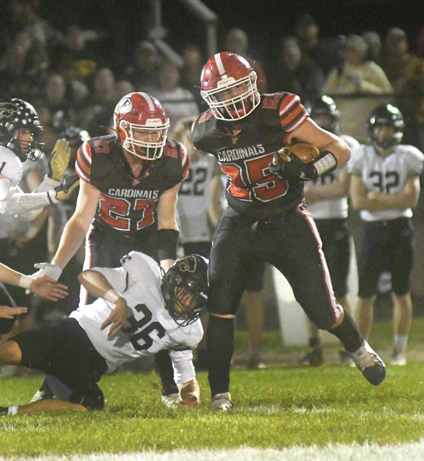Forreston's Johnathen Kobler tuns for yards during Oct. 21 action against against Lena-Winslow.