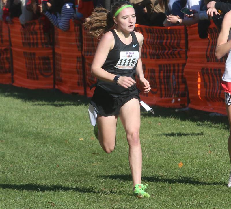Nazareth's Julia Parkes competes in the Class 2A State Cross Country race on Saturday, Nov. 4, 2023 at Detweiller Park in Peoria.