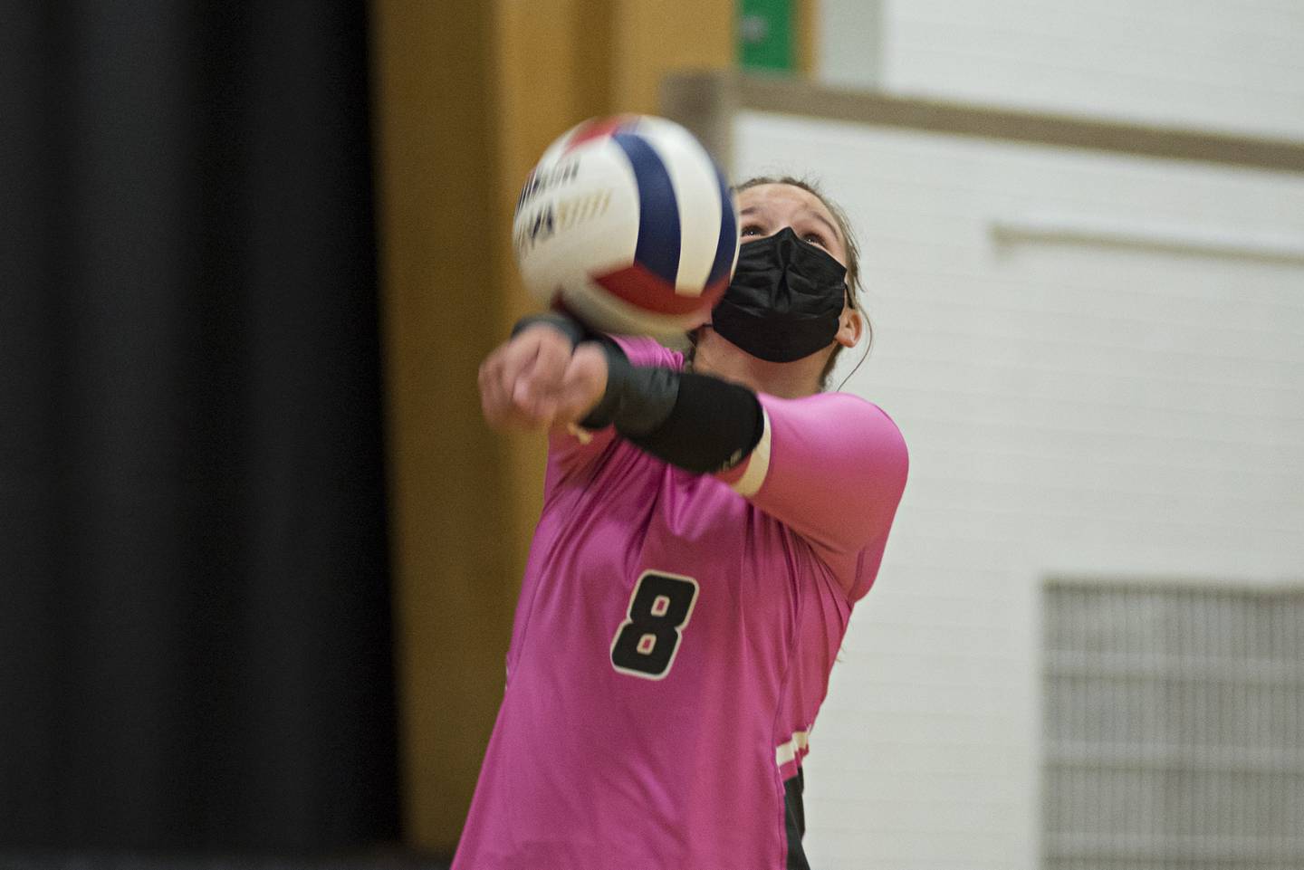 Rock Falls' Katie Witherow passes the ball Tuesday, Oct. 5, 2021 against Byron.