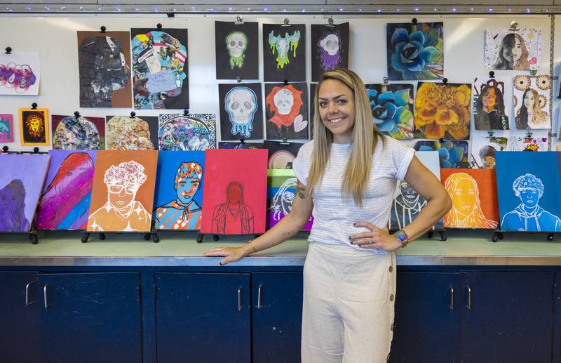 Sterling Challand Middle School teacher Michelle Campbell teaches visual arts to 7th and 8th graders.
