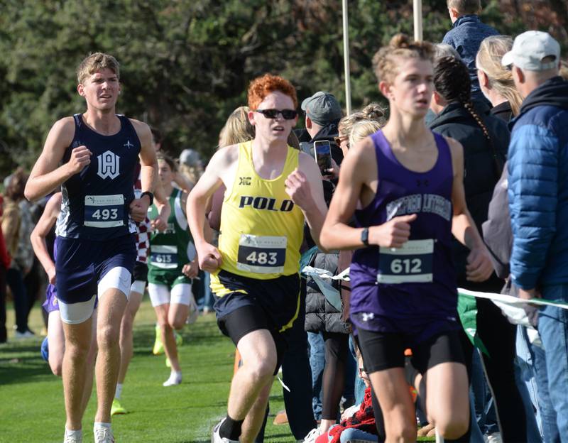 Polo's Noah Genandt runs at the 1A Rock Island Cross Country Sectional on Saturday, Nov. 2, 2024 at Saukie Golf Course in Rock Island.