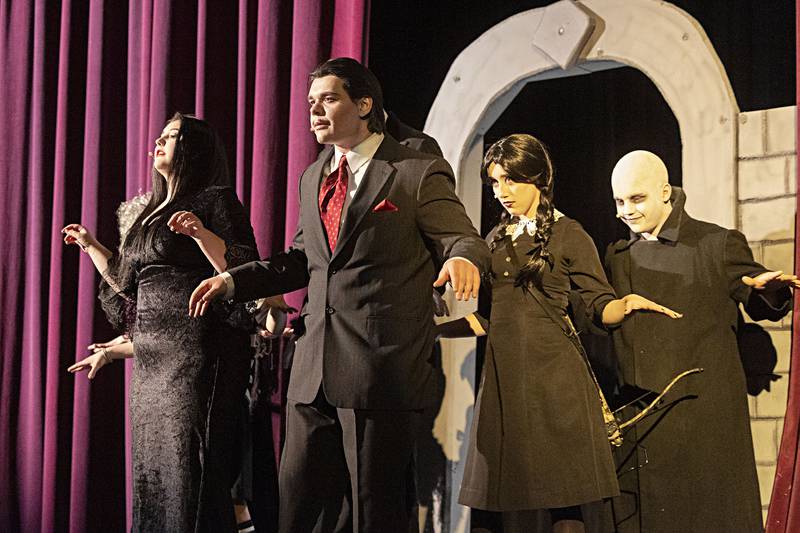 Dixon High School rehearses “Addams Family School Edition Thursday, April 13, 2023 at the James A. Wiltz Auditorium. Show times will be Friday and Saturday at 7pm and Sunday at 2pm.